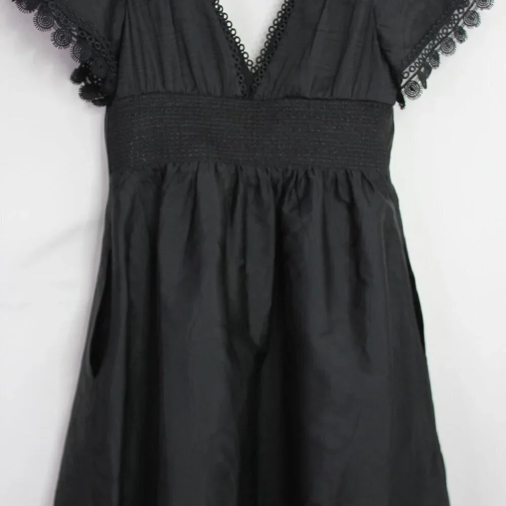 Sachin and Babi Sara Black V-Neck Gown Dress Size 4 - Picture 6 of 15